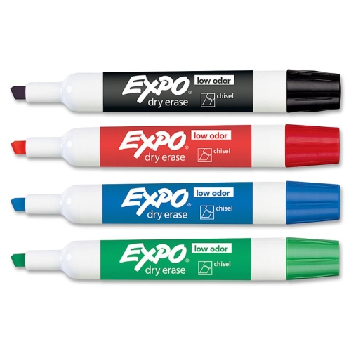 Expo Dry Erase Markers,4 Color, Chisel Tip