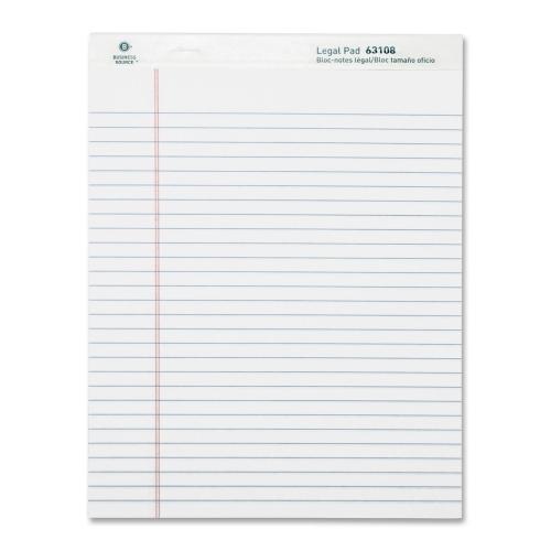 Business Source Legal White Ruled Pad 50 Sheets Per Pad