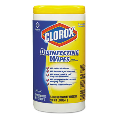 Clorox Disinfecting Wipes Lemon, 6/75ct/Cs
