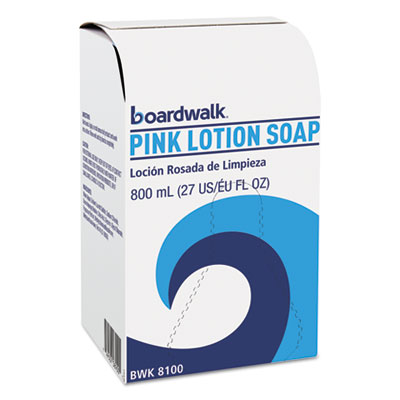 Boardwalk Pink Lotion Soap Refills, 800ml Bags, 12/Case