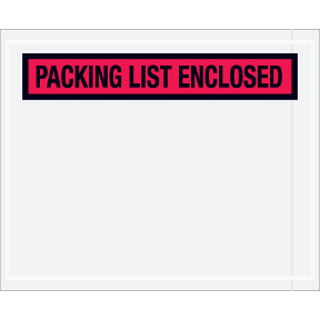 4-1/2 x 5-1/2 Red Packing List Enclosed Envelopes 1000/CS