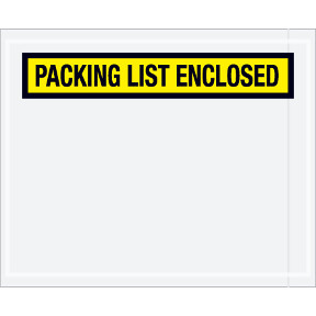 4-1/2 x 5-1/2 Yellow Packing List Envelopes 1000/CS