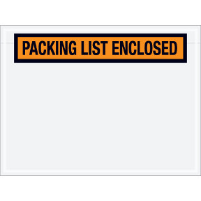 4-1/2 x 6 Orange &quot;Packing List Enclosed&quot; Envelopes 1000/Cs