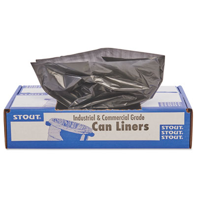 50 x 51 Black 65-Gal 1.5Mil Recycled Can Liners 100/Cs