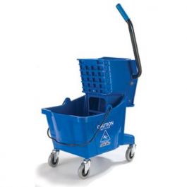 Carlisle 26qt Mop Bucket W/Side Press Wringer Blue