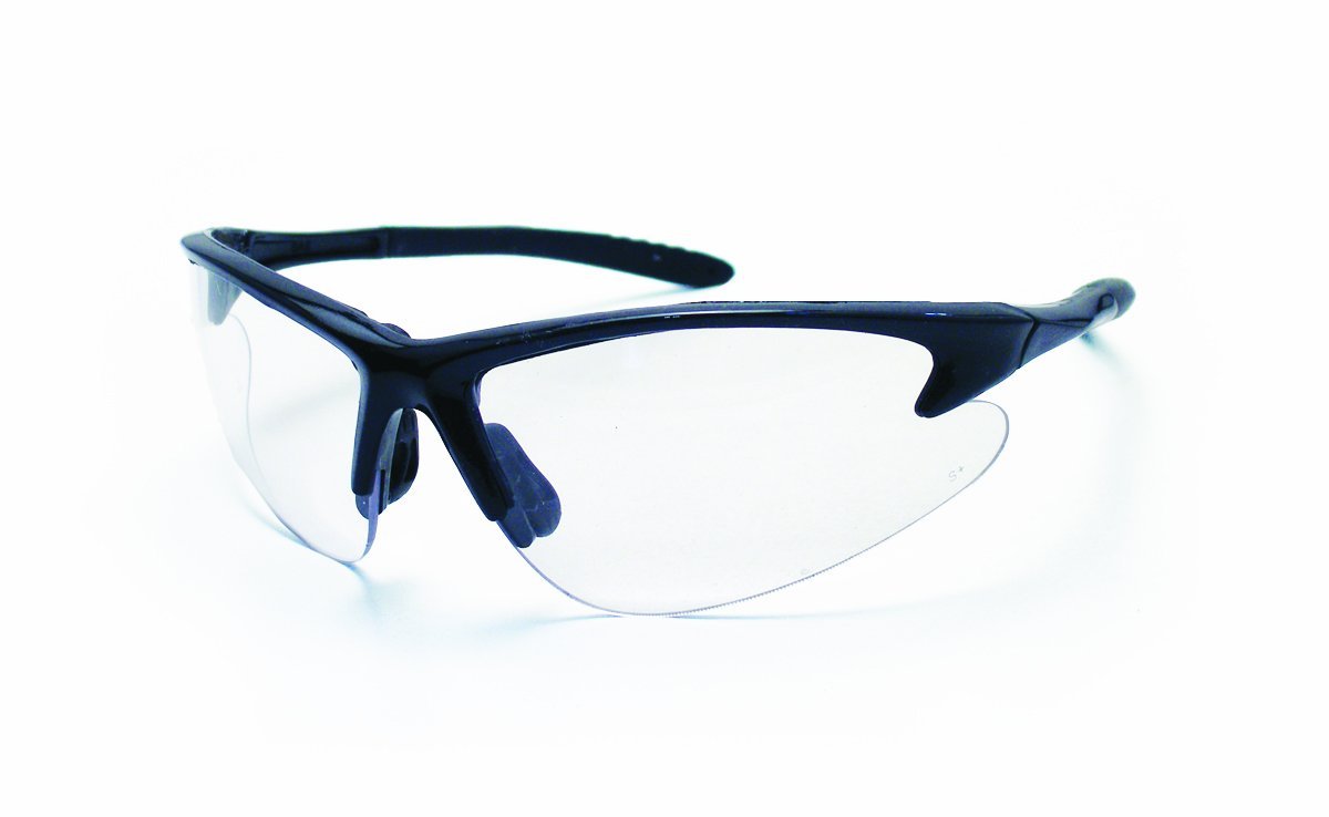 DB2 SAS Safety Glasses Black Frame W/Clear Lens