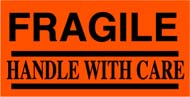 3 x 5 &quot;Fragile Handle w/Care&quot;
Black/Red 500/Rl
Price Per Roll