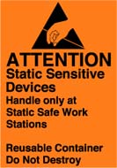 1-3/4&quot; x 2-1/2&quot; Static Sensitive Workstations Label