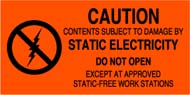 1-1/2&quot; x 3&quot; Caution-Static Electricity 500 Per Roll