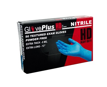 Ammex Blue Heavy-Duty Nitrile XL Gloves Powder Free 50