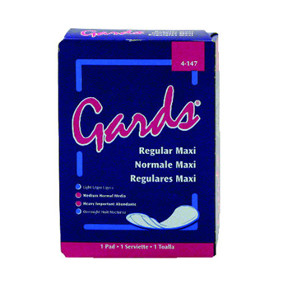 GARDS REGULAR MAXI PADS 250/CASE