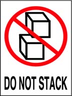3 x 4 &quot;Do Not Stack&quot; Black/Red On White