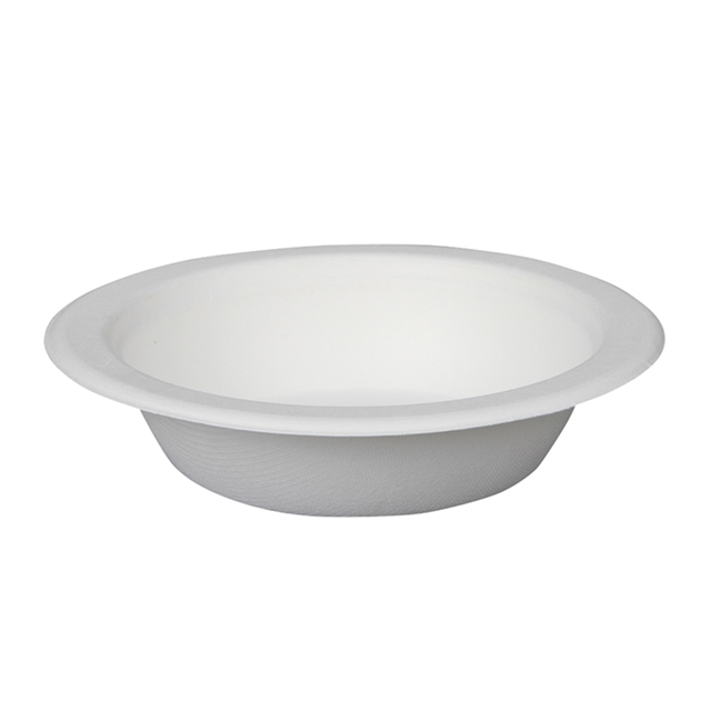 16oz White Bowl, Molded Fiber, Compostable, Made from