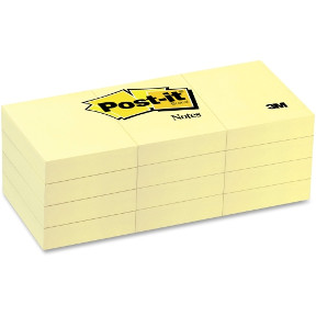 3M Post-It Notes 1.5&quot; x 2&quot; 100/Pad 12 Pads/Pack 
