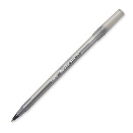 BIC ROUND STIC MEDIUM BLACK BALLPOINT PENS 60/BOX