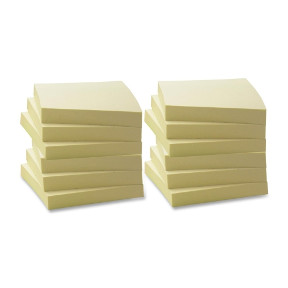 Business Source 3&quot; x 3&quot; Yellow Adhesive Notes 12/100Ct