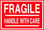 2 x 3 &quot;Fragile HWC&quot;  Red/White 500/Rl