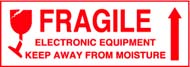 3-1/2 x 10 &quot;Fragile - Elec. Equipment&quot; Red/White 500/Rl