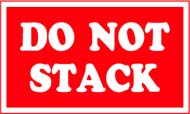 3 x 5 &quot;Do Not Stack&quot; Red/White 500/Rl