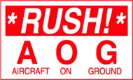 3 x 5 &quot;Rush - Aircraft On Ground&quot; Red/White 500/Rl