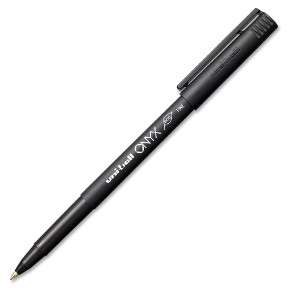 SANFORD ONYX UNI-BALL BLACK ROLLING BALL PEN 12 PER PACK