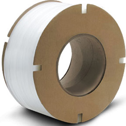 1/2&quot; x 9900&#39; White Poly Strap 9x8 Core 350# Break