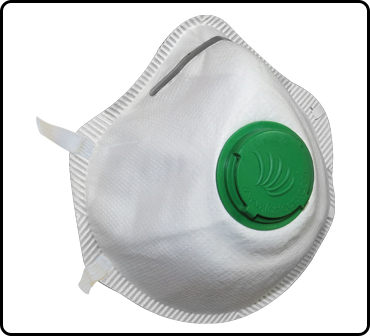 MXV Dust Masks w/valve 10 Per Box 20bx/cs