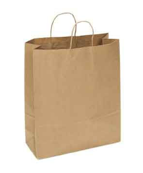 16 x 6 x 19-1/4 Kraft Handled Shopping Bag